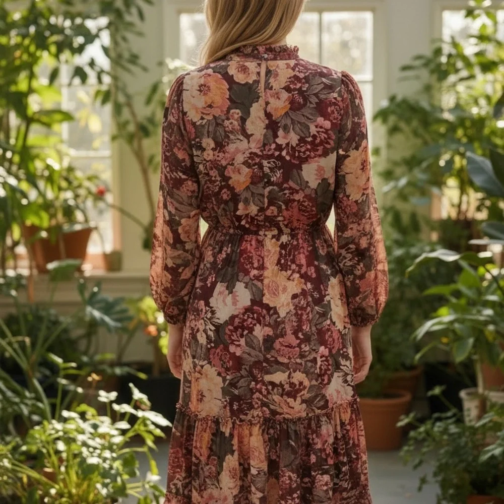 Lost + Wander Romantic Garden Maxi Dress Long Sleeve Nordstrom Hard to Find - Picture 2 of 4